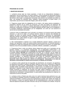 PROGRAMA DE ACCIÓN l. OBJETIVOS SOCIALES 1.