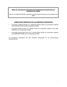 Matriz de Comentarios al Proyecto de Procedimientos de