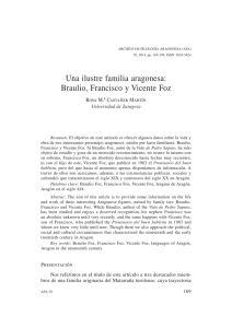 8. Una ilustre familia aragonesa: Braulio, Francisco y Vicente Foz