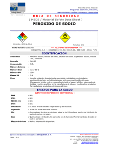 peroxido de sodio - Corporación Química de Venezuela