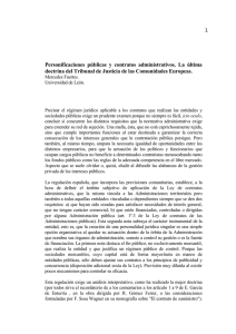 Personificaciones públicas y contratos administrativos. La última