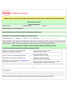 Formato derechos ARCO - Henkel Adhesives Latinoamérica