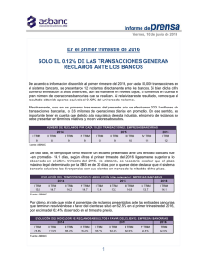 En el primer trimestre de 2016 SOLO EL 0.12% DE LAS