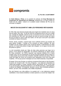 moció sobre el tema dels refugiats - Vilallonga