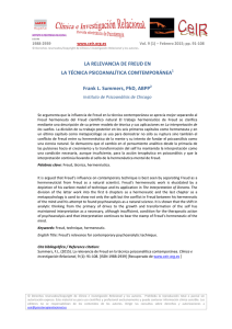 La relevancia de Freud en la tecnica psicoanalitica contemporanea