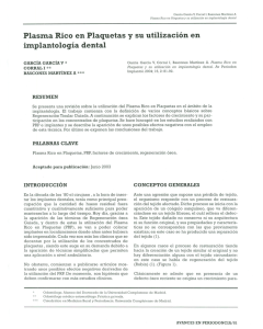 Plasma Rico en Plaquetas y su utilización en implantología dental