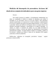 Medición del desempeño de proveedores: lecciones del