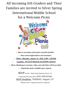 All Incoming 6th Graders and Their Families are invited to Silver
