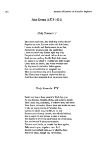 John Donne (1573-1631) Holy Sonnets: I Holy Sonnets: XIV