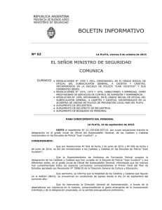 Nº 52 - Ministerio de Seguridad Provincia de Buenos Aires