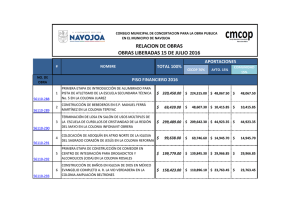 Obras Liberadas al 15 de Julio 2016