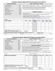 Hawthorn School District #73 Fee Payment Form 2016