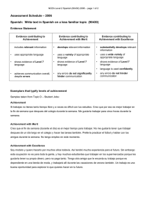 Assessment Schedule – 2006 Spanish: Write text in Spanish