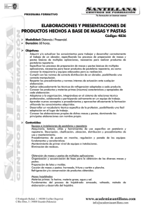 elaboraciones y presentaciones de productos hechos a base de