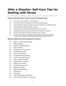 After a Disaster: Self-Care Tips for Dealing with Stress