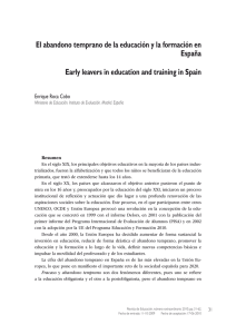 El abandono temprano de la educación y la formación en España