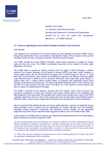 Mexico - Letter regarding the case of David Venegas and