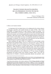 traducciones francés-español de los primeros textos