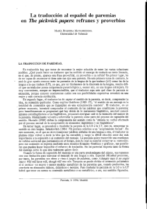 La traducción al español de paremias en The pickwick papers