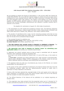 rules for entry of works to the festival 2016