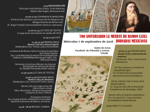 700 aniversario de la muerte de Ramon Llull. Jornadas
