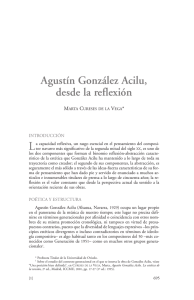 Agustín González Acilu, desde la reflexión.