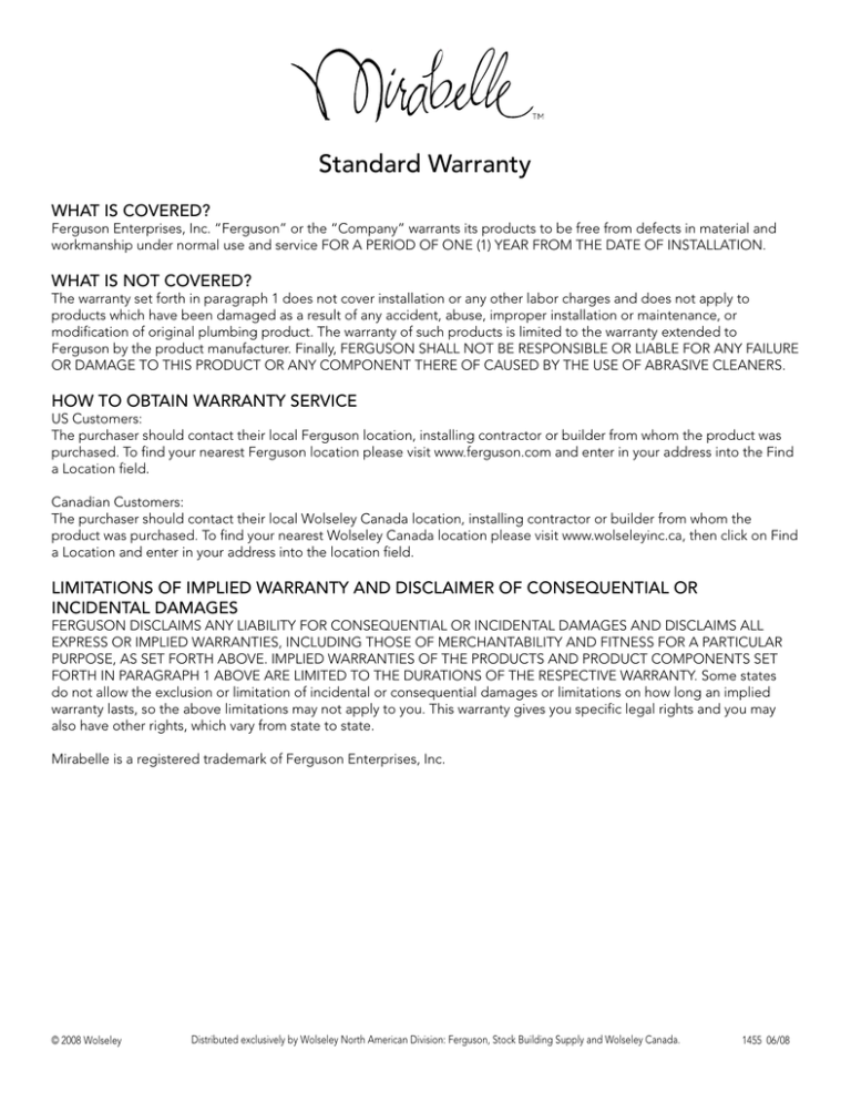 Standard Warranty