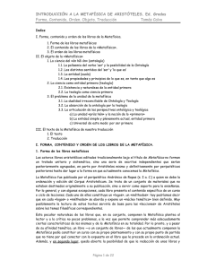 INTRODUCCIÓN A LA METAFÍSICA DE ARISTÓTELES. Ed. Gredos