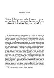 Crátera de bronce con lucha de aqueos y troyanos