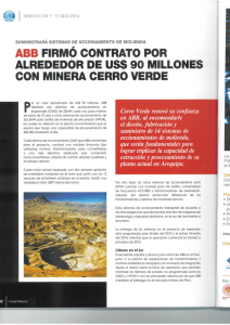 ABB firmó contrato por alrededor de US$ 90 millones con minera