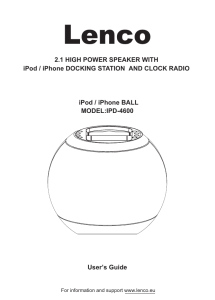 2.1 HIGH POWER SPEAKER WITH iPod / iPhone BALL
