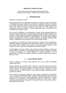 I.- INTRODUCCION II.- A LOS FIELES LAICOS