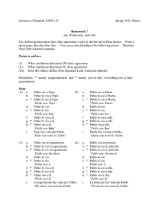 Structure of Spanish, LIGN 143 Spring 2012, Moore Homework 7