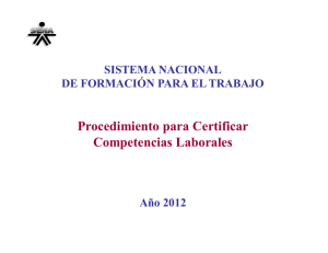 Procedimiento para Certificar Competencias Laborales