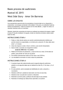 Bases proceso de audiciones Musical UC 2015 West Side Story