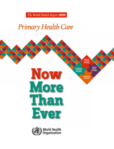 The World Health Report 2008 - Primary Health Care
