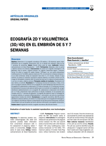 Ecografía 2D y volumétrica (3D/4D) en el embrión de 5 y 7 semanas