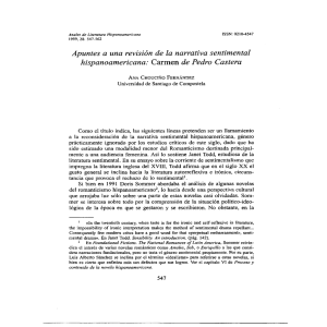 Apuntes a una revisión de la narrativa sentimental hispanoamericana