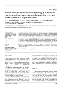 Human immunodeficiency virus serology in a