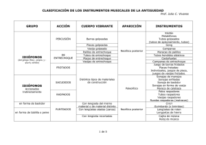Clasificación de los Instrumentos de la Antigüedad / J.Vivares