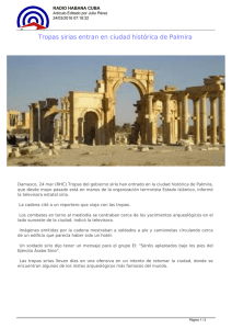 Tropas sirias entran en ciudad histórica de Palmira