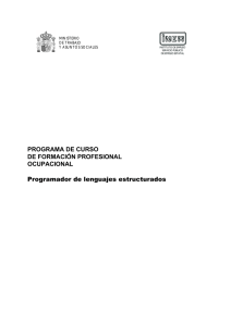 PROGRAMA DE CURSO DE FORMACIÓN PROFESIONAL