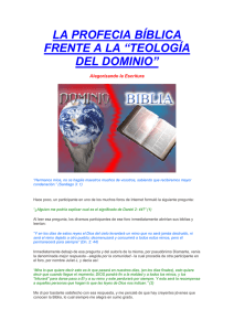la profecia bíblica frente a la “teología del dominio”