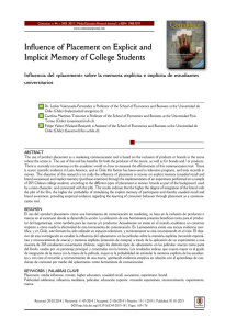 Influence of Placement on Explicit and Implicit Memory of College