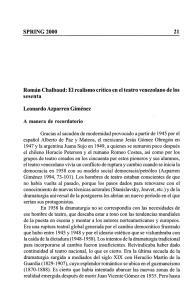 SPRING 2000 21 Román Chalbaud: El realismo crítico en el teatro