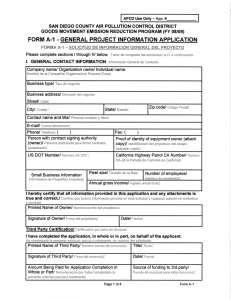 Page 1 APCD Use Only – App. # SAN DIEGO COUNTY AIR