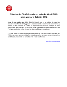 Clientes de CLARO enviaron más de 93 mil SMS para apoyar a