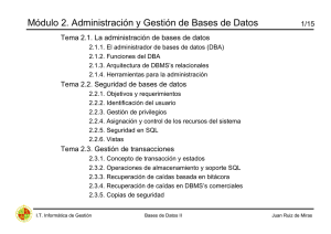 Módulo 2. Administración y Gestión de Bases de Datos