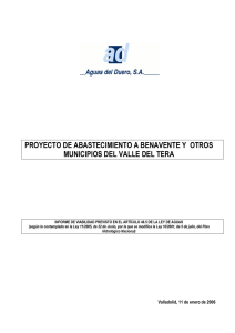 Abastecimiento de Benavente y otros municipios del Valle delTera