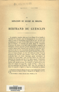 La donation du duche de Molina a Bertrand du Guesclin